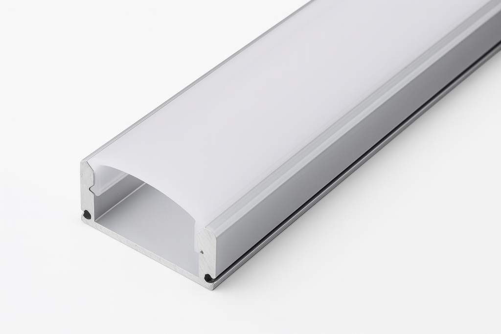 Perfil U Gris 17 x 7 x 3 MT Aluminio con Difusor (Micro) (2)