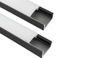 Perfil U Negro 30 x 20 x 3 MT Aluminio con Difusor (2)