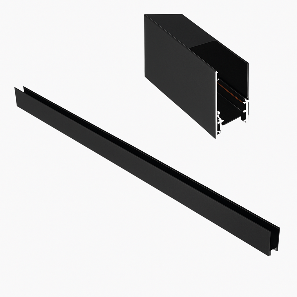 Riel Magnético de Superficie 2 MT X 25 X 50 Negro (2)