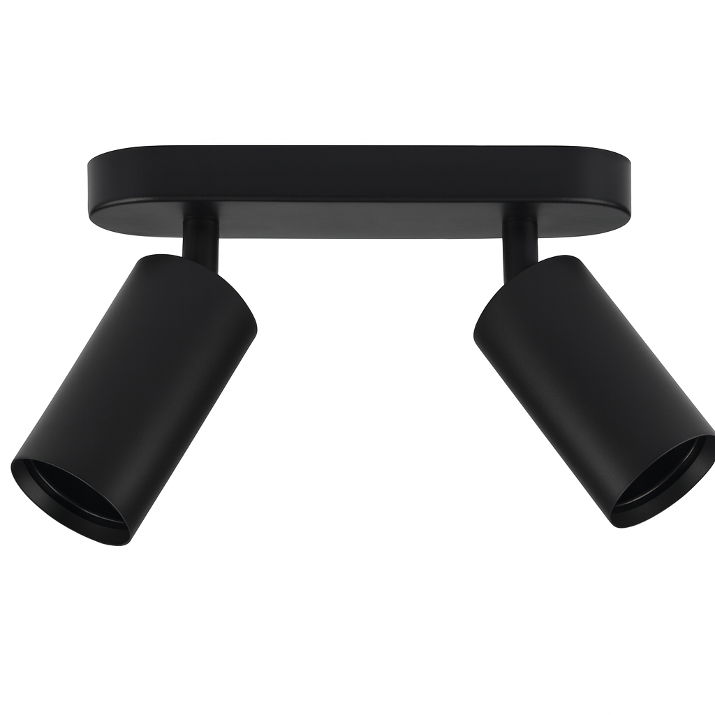 Foco Superficie GU-10 2/1 TS205S-2 BK Negra Acero 220MM (2)