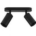 Foco Superficie GU-10 2/1 TS205S-2 BK Negra Acero 220MM (2)