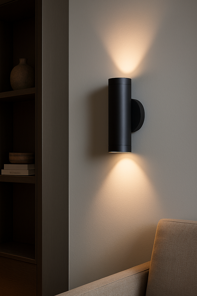 Aplique GU-10 BY-B5018 Negro 60 x 155 IP-65 UP-Down Redondo EVOLIGHT (2)