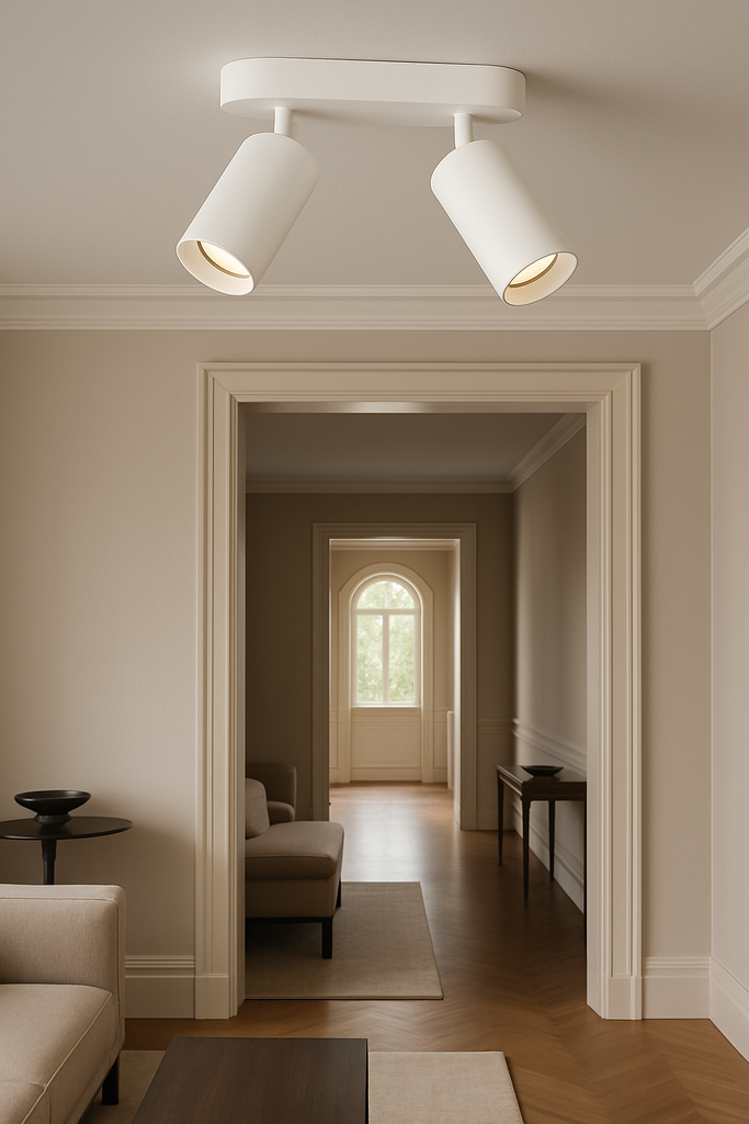 Foco suprficie GU-10 2/1 TS205S-2 WH BLANCA ACERO 220MM (3)