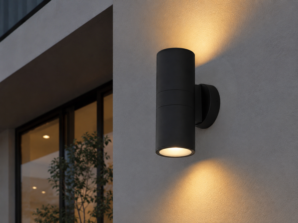 Aplique GU-10 TS10-2 Negro IP-65 UP/Down Redondo PC EVOLIGHT (3)
