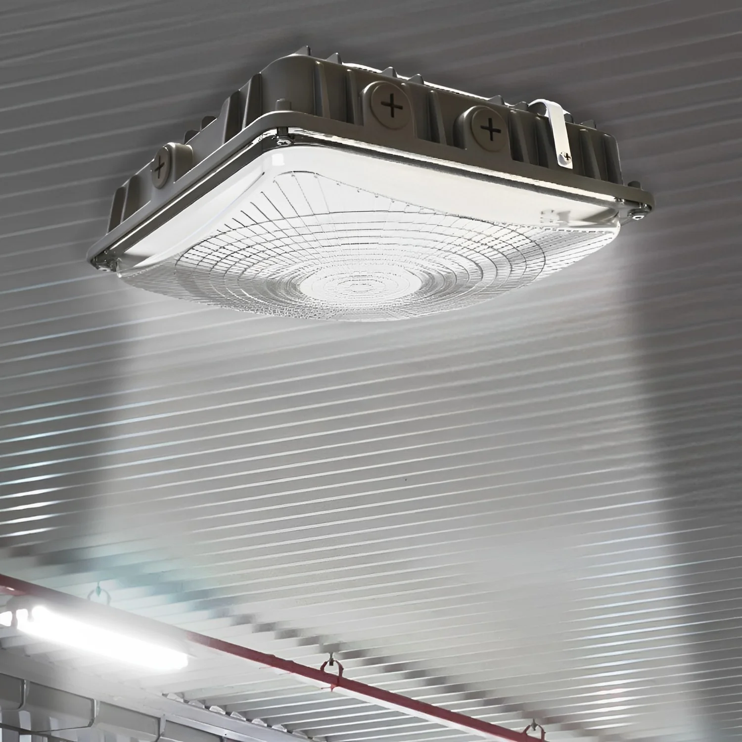 Lámpara de Techo Canopy 45w 5000K IP65 LX 100-277v 300*300*13 130 lm/w para Parqueos (2)