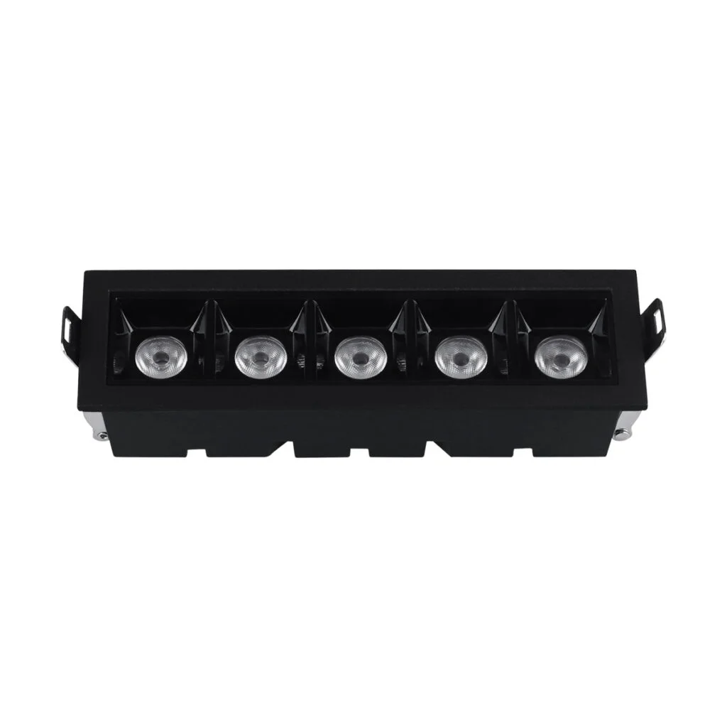 Empotrable Lineal DOTS 10W 3000K Dimeable 139X37mm Negro 30° 85-265V Lineal Recesada BY-G2011 (2)