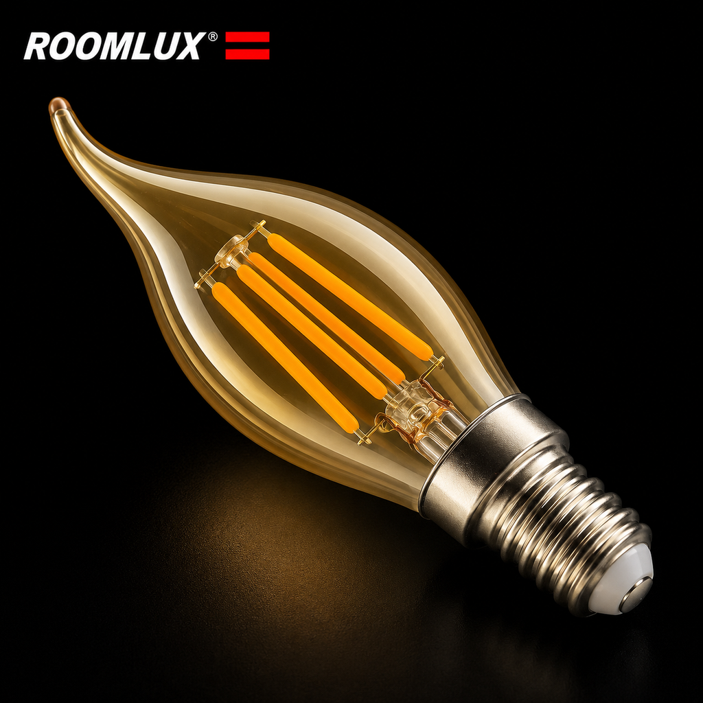 Bombillo 4W 3000k E-12 Vintage T/Vela CA-35 B70157 Dimiable 110V-130V ROOMLUX Ambar (2)
