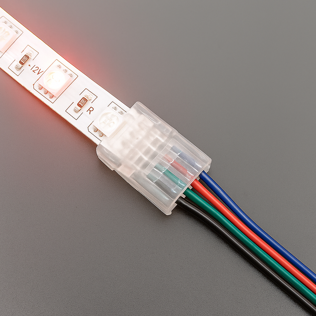 Conector 10MM Cinta LED RGB KDL-4PIN-10MM-A con Cable DE 10 CNT IP-20 (2)