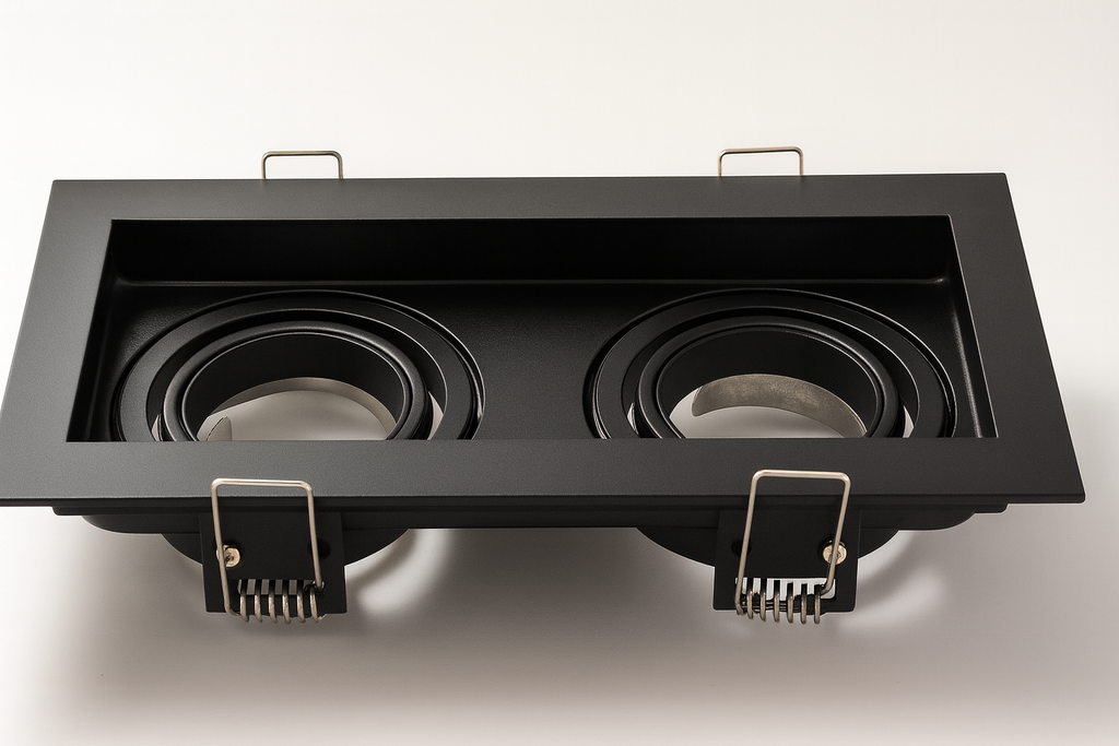 Empotrable Basculante GU-10 TS71S-2 BK # Doble recesada (Negro) 175*85 (185*100*38) ALUMINIO (2)