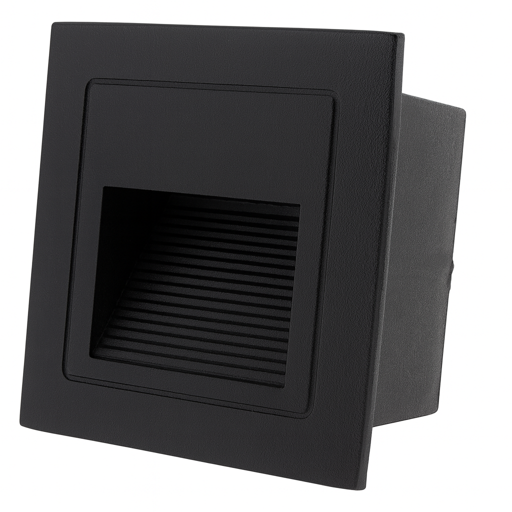 Empotrable de Escalera 3W 3000K LBD7010-3 BK 20LM 58*58*45 IP-65 Negro (4)
