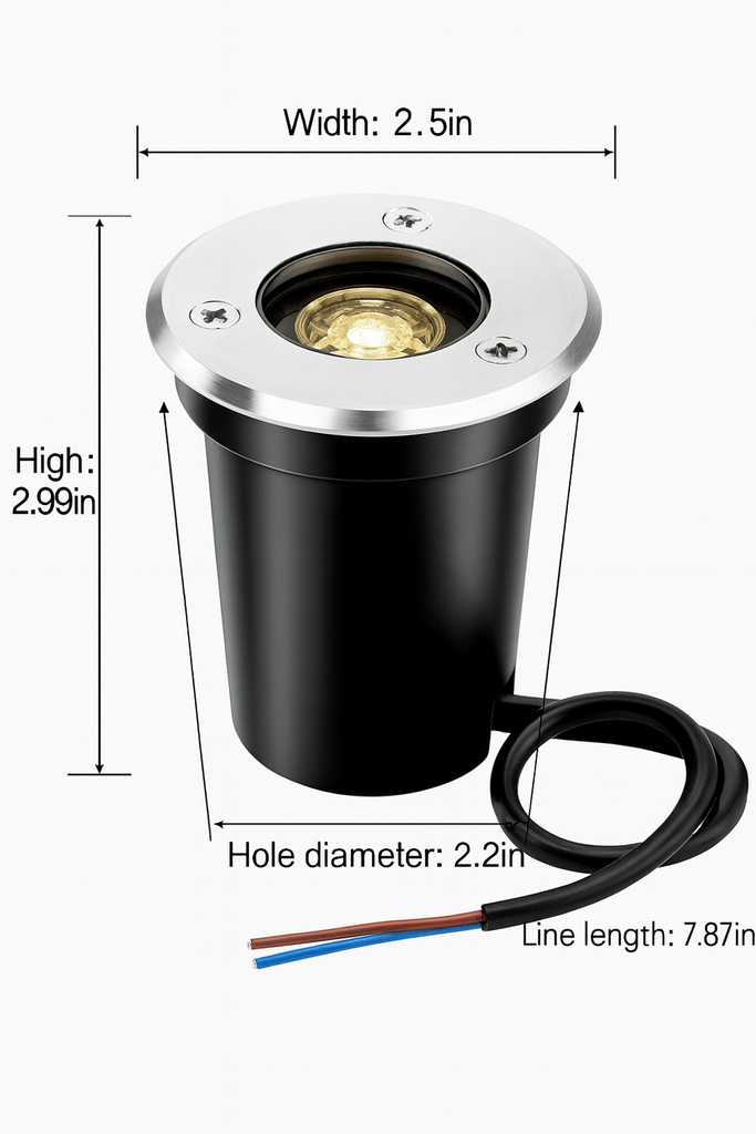 Empotrable Piso 1w 3000K JT-15617-SS 65 mm acero inox 110-240V (2)