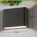 Aplique 3w 3000K BY-5032 Negro 3X3W UP-DOWN Rectangular IP-54 60º 112mm x 90mm (2)