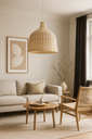 Lampara Decorativa de Rattan Tipo Canastica 60x60 cm Suspendida (3)
