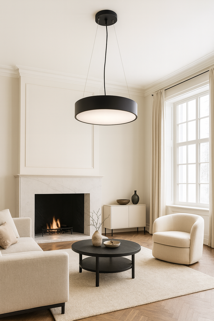 Lampara Suspendida Redonda 24W 3000K 400x70mm Negro 100-245V IP20 1920lm (3)