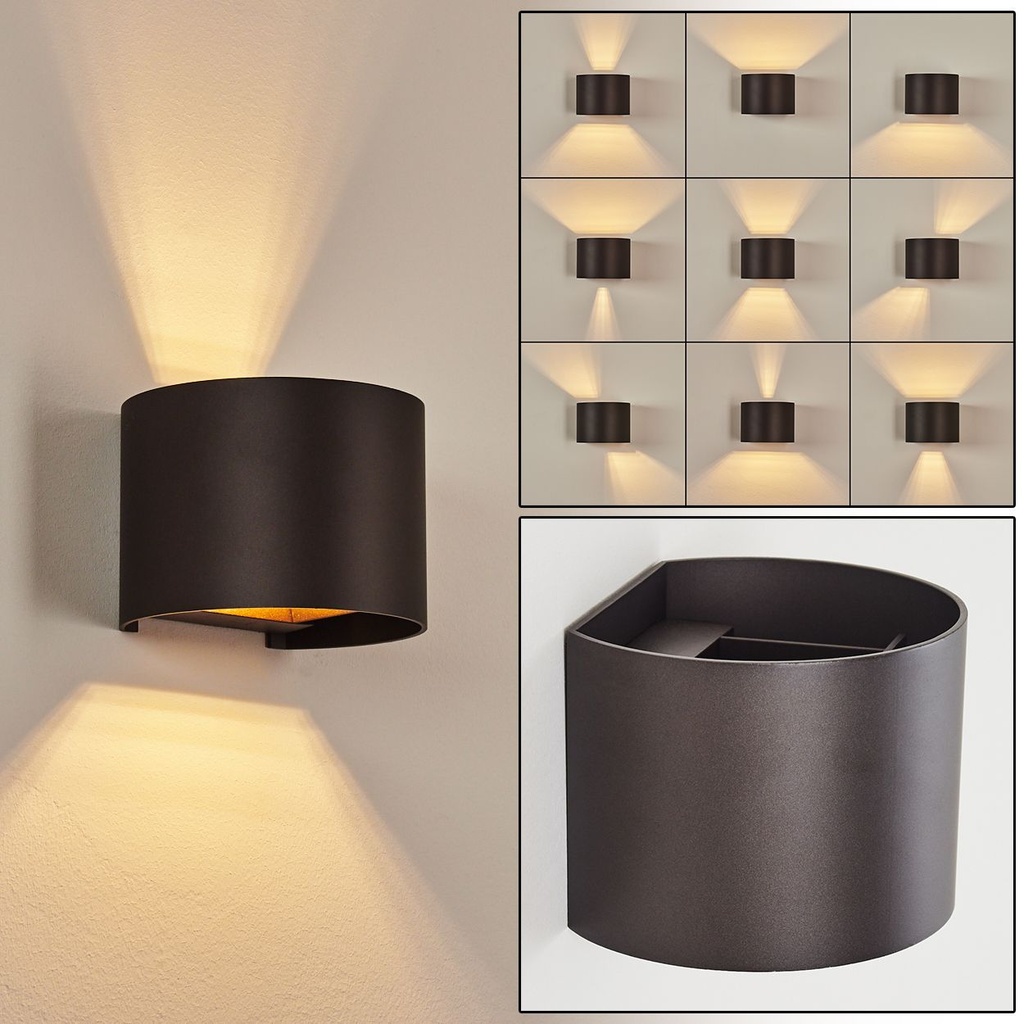 Aplique 6w 3000K LBD3110B-6 BK  2X3W Negro 135*117*100mm 100-240V 290 LM IP-65 EVOLIGHT (3)