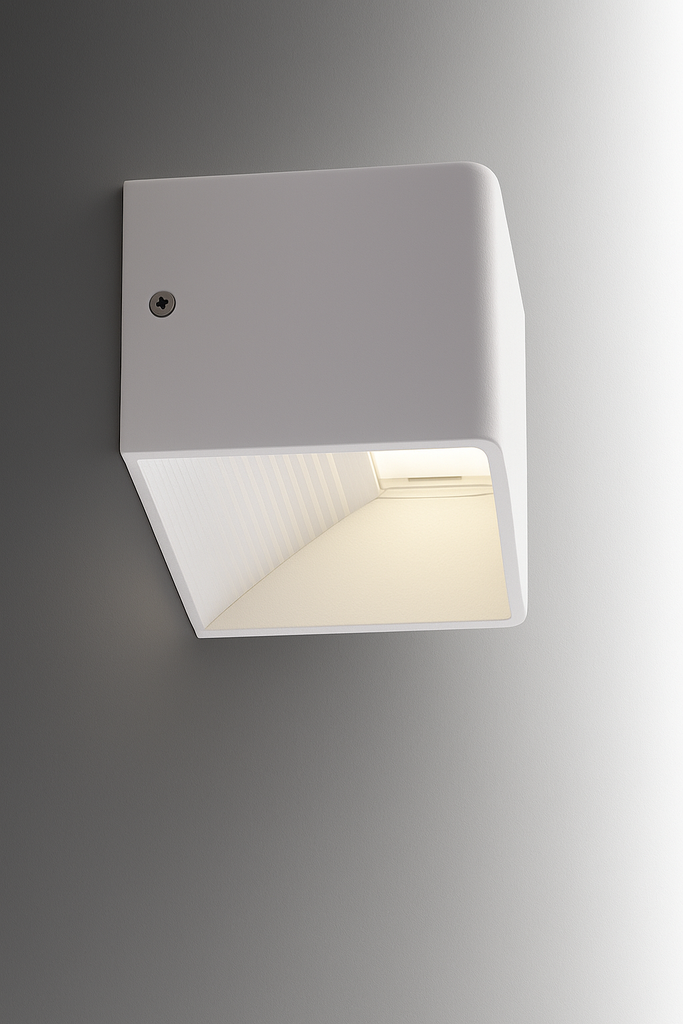 Aplique 3W 3000K LCW1220-3 Cubo WH Pared LED Blanco 100-240V EVOLIGHT IP-65 (2)