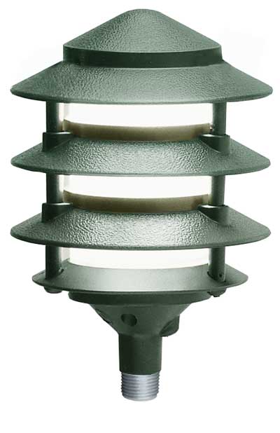 Lampara de Jardín Pagoda 4T E-27 JT-15224-FG Verde 1/2 NPT Con Niple de 1 FT y Puya (4)