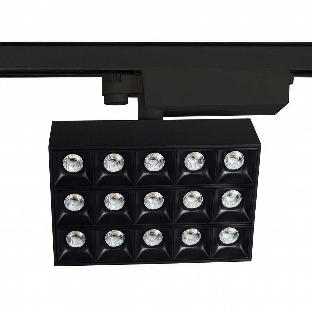 Foco Magnético de Riel 15w 4100k 100*185mm Recesado Basculante Magnético 48v DC 24º (2)