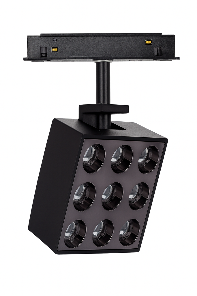 Foco Magnético de Riel 8w 4100k 100*100 mm 4100k Recesado Basculante 48v dc 24º (2)