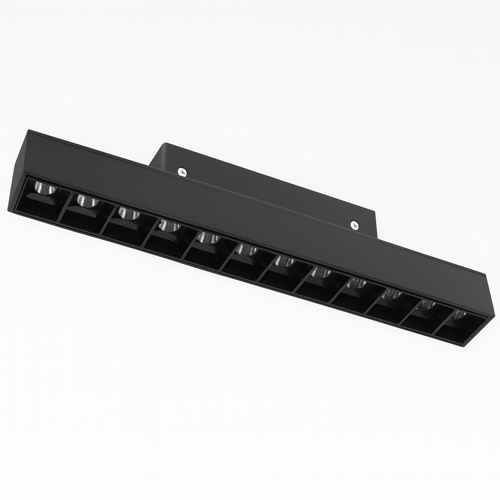 Lampara Magnética de Riel 12W 3000K 220mm 24° 48v Recesada Magnético (2)