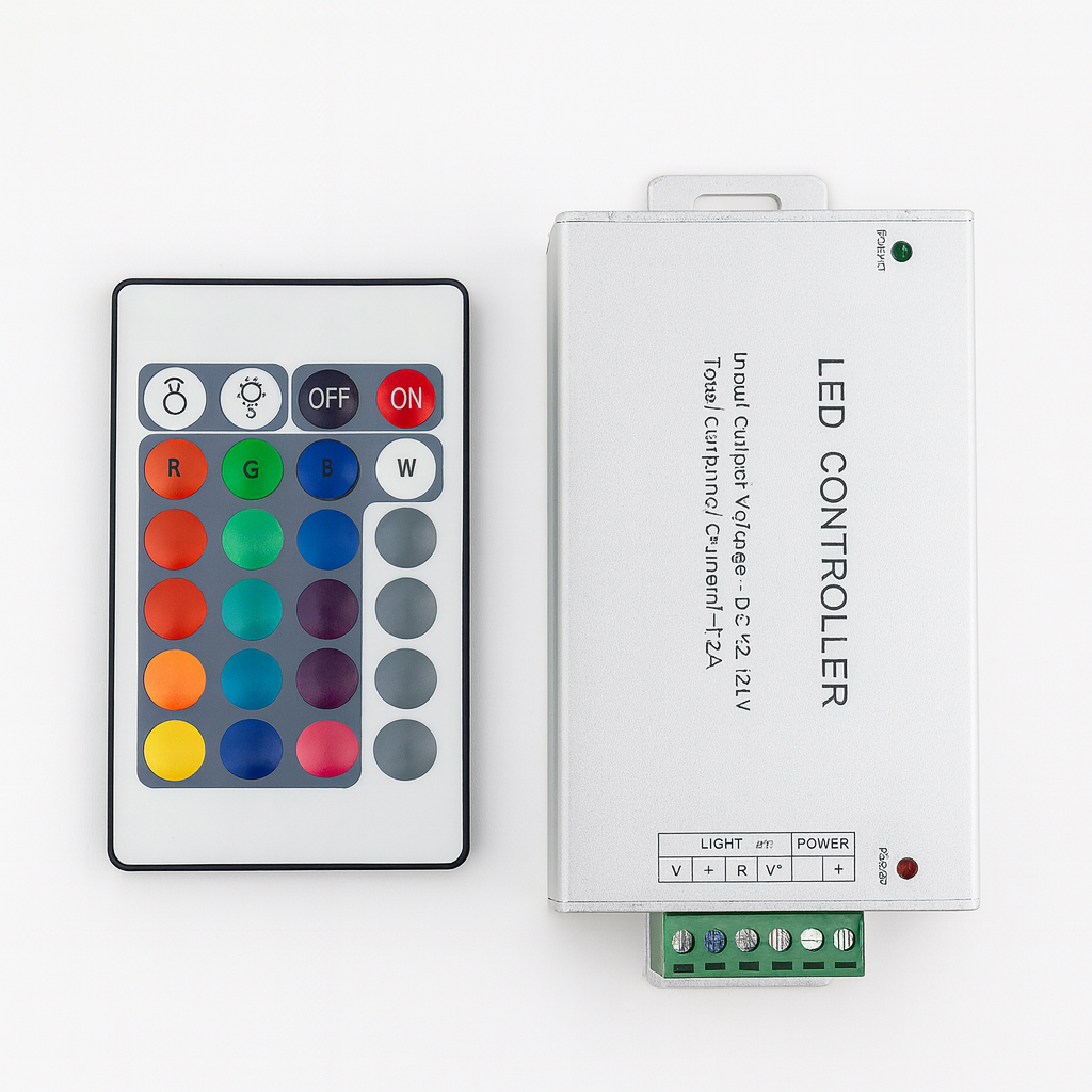 Controlador Remoto 144W 24 Botones Aluminio P/Cinta RGB DC12V 12A (2)