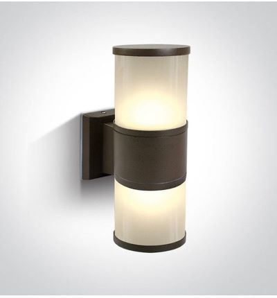 Aplique E-27 Y-B5011B Gris 90*280mm 2*E-27 IP-65 Tubular con Difusores Acrílicos (2)