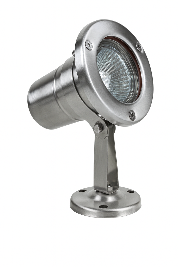 Lampara sumergible INOX MR-16 JT-15708-SS G-5.3 IP-68 12V FUENTE O PISCINA.