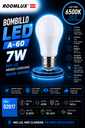 Bombillo 7w 6500k E-27 A-60 100-265V 560Lm 25000H 50Hz B15580- ROOMLUX