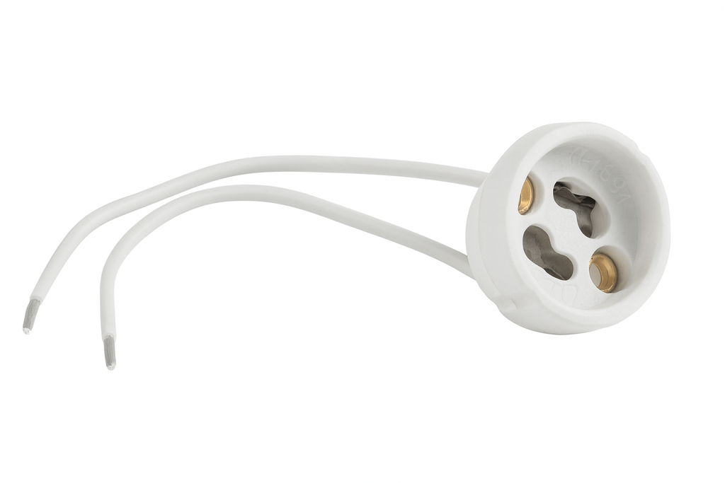 Zócalo porcelana GU-10 C/cable 7.5 CM