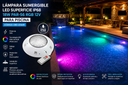 Lampara Sumergible LED Superficie IP68 18W PAR-56 RBG 12V P/Piscina