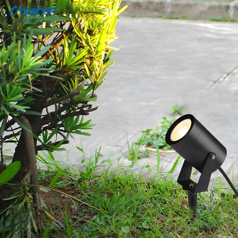 Lampara de jardin GU-10 LDC0830A-GU10 aluminio c/puya 248 mm IP-65 negra