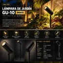 Lampara de jardin GU-10 JT-15184 MR-11 negro C/PUYA