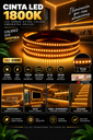 Cinta 1800K 12V 15W/M SWW120F10W12-2835 5 MT 10 mm CRI-90 120 LED/MT IP-20 3M Rojo AMBAR