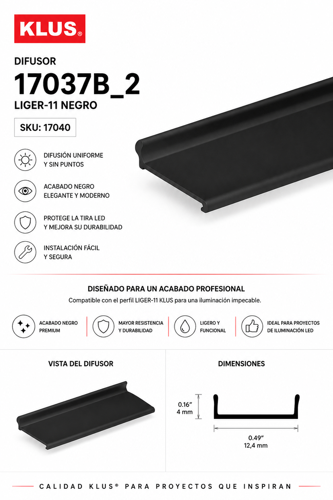 Difusor 17037B_2 LIGER-11 Negro KLUS