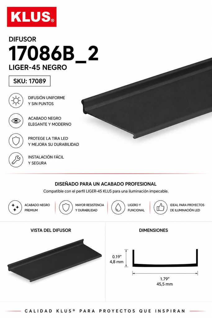 Difusor 17086B_2 LIGER-45 Negro