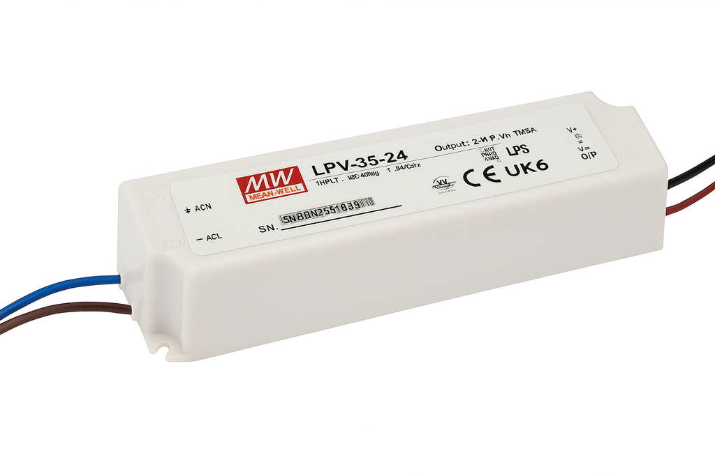 Driver 35W 12v LPV-35-12v 3A 110-265V IP-67 MEAN WELL 40/1