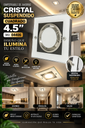 Empotrable Ahorro Cristal Suspendido Cuadrado 4.5 WH