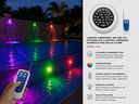 Lampara Sumergible 18W RGB 12V P/Piscina LED C/Control C/Memoria Superficie IP68 PAR-56 310 mm