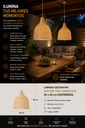 Lampara Decorativa de Rattan Tipo Canastica 45x45 cm Suspendida