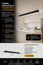 Lampara Suspendida 24w 4100k LZ-BGD1200 negro lineal 120° 85-265V 1200X95x40