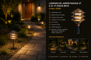 Lampara de Jardín Pagoda 3T E-27 JT-15301A BN M