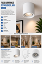 Foco Superficie D27405 Basculante WH Blanca 96X100 POLY ROOMLUX