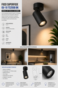 Foco Superficie GU-10 TS205B BK Negra 55*150 mm Aluminio EVOLIGHT
