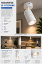 Foco Superficie GU-10 TS205B WH Blanca 55* 150 mm EVOLIGHT