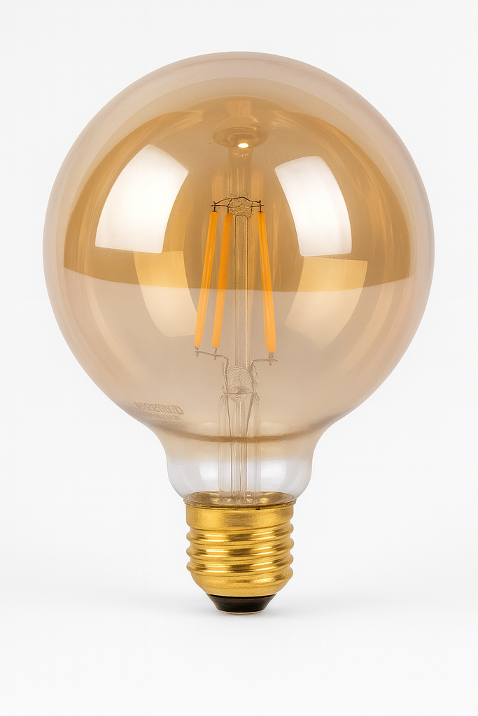 Bombillo 6W 2200k E-27 VINTAGE G95 Ambar RETRO LAMP. 110V-130V B70161