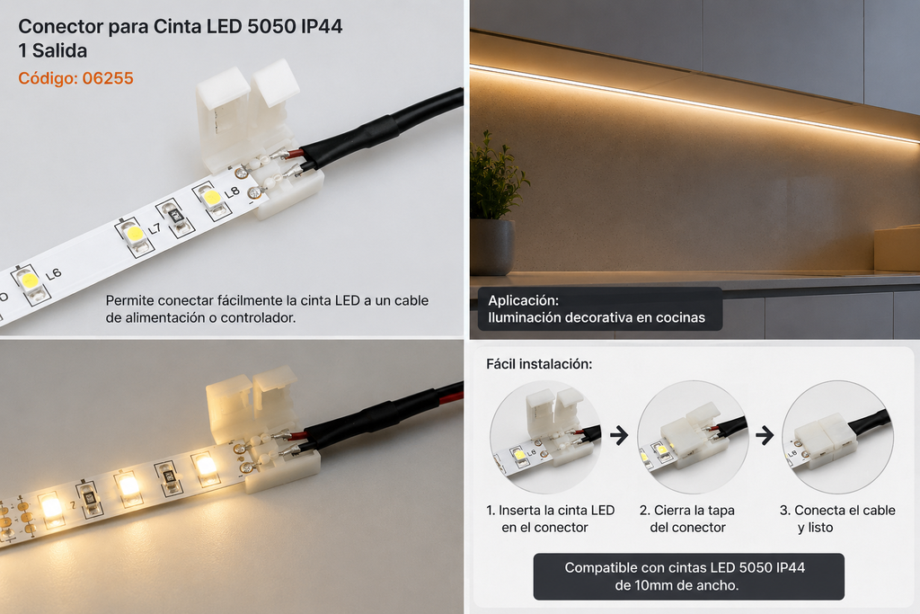 Conector para Cinta LED 5050 IP44 1 Salida