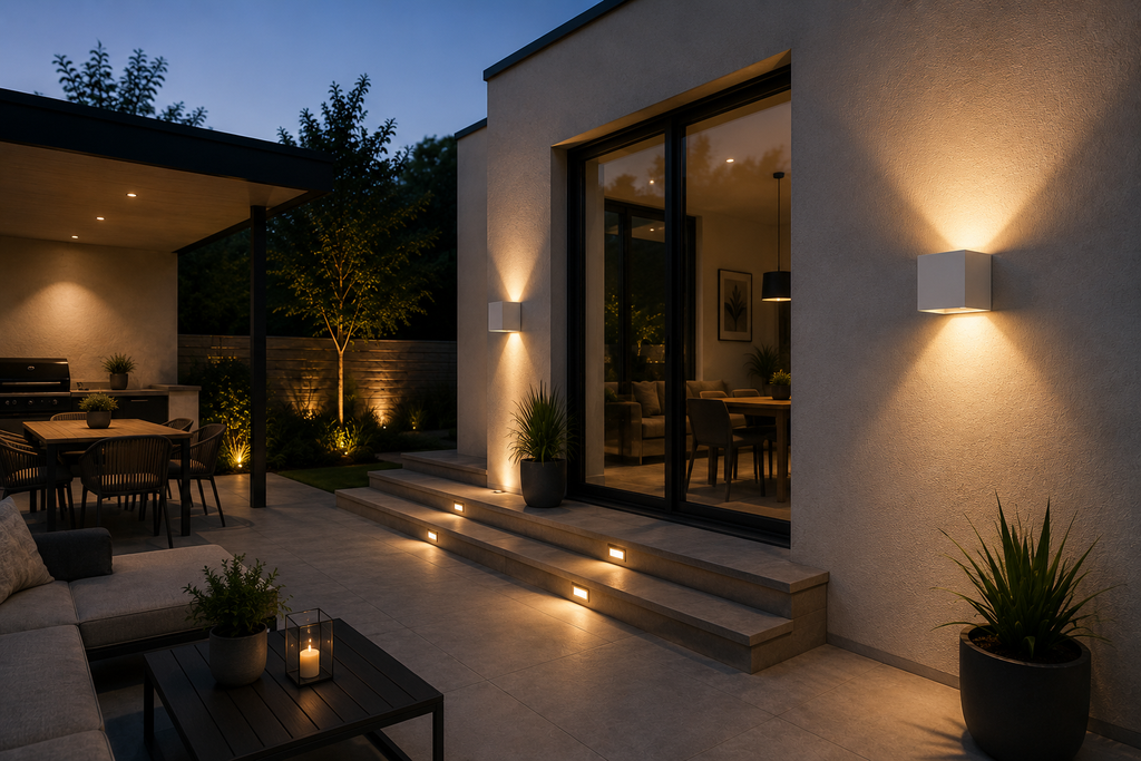 Aplique 6w 3000K cubo BLANCO 85-265V AJUSTABLE LX IP-65 Exterior