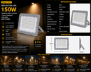 Reflector 150W 3000K 100-265V B43718 ROOMLUX GRIS 13500 lm IP-65