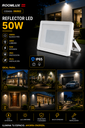 Reflector 50W 6500K Blanco 4000lm 100-265V B43718 ROOMLUX