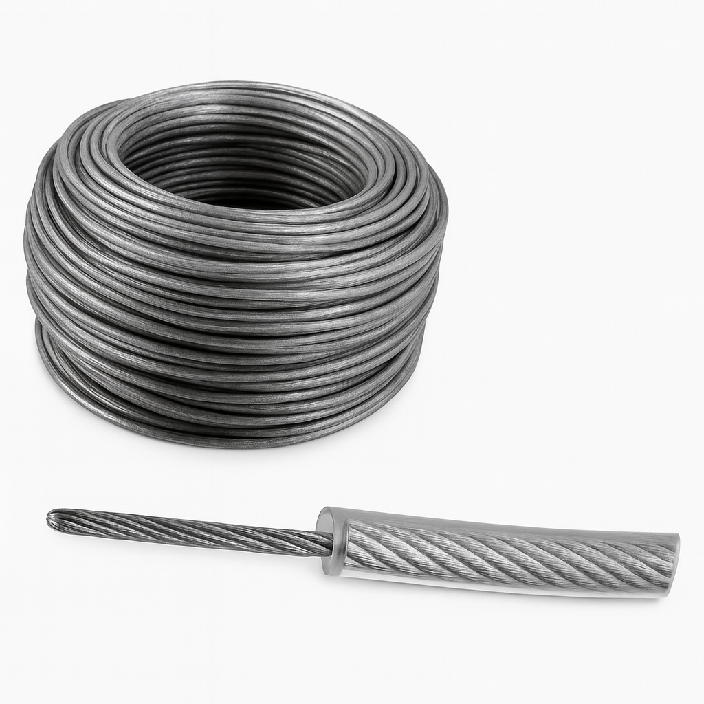 Cable de Acero Forrado GALV. 7X7 DE 1.58 MM (2.38mm) 1/16-3.2